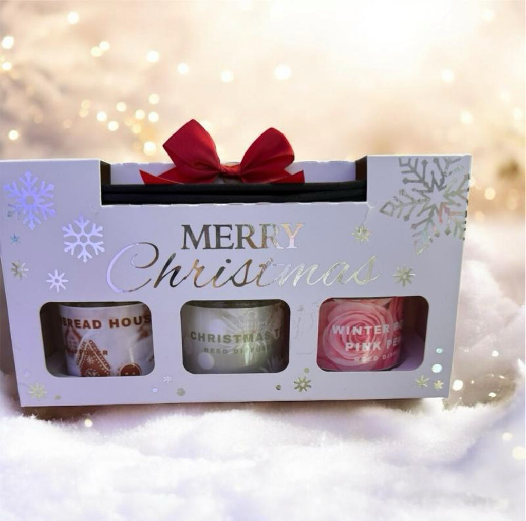 3 x 50ml Festive Reed Diffusers – Christmas Gift Set