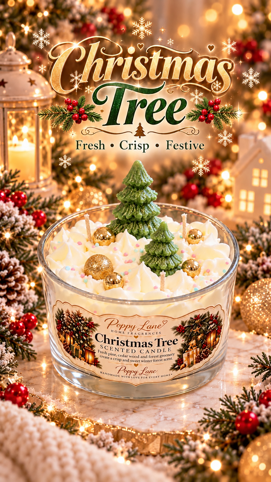 Luxury Christmas 3-Wick Scented Candle Collection