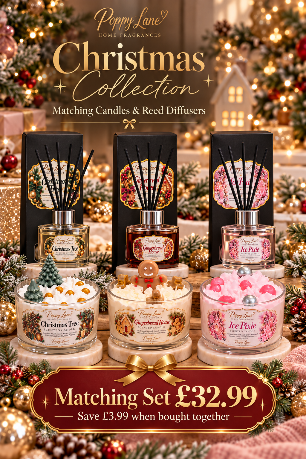 Christmas Candle & Reed Diffuser Bundle