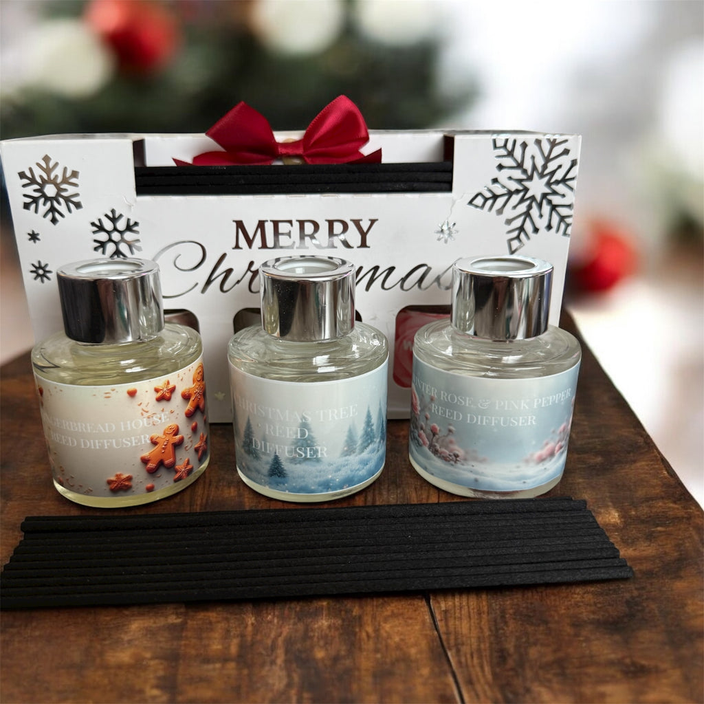 3 x 50ml Festive Reed Diffusers – Christmas Gift Set