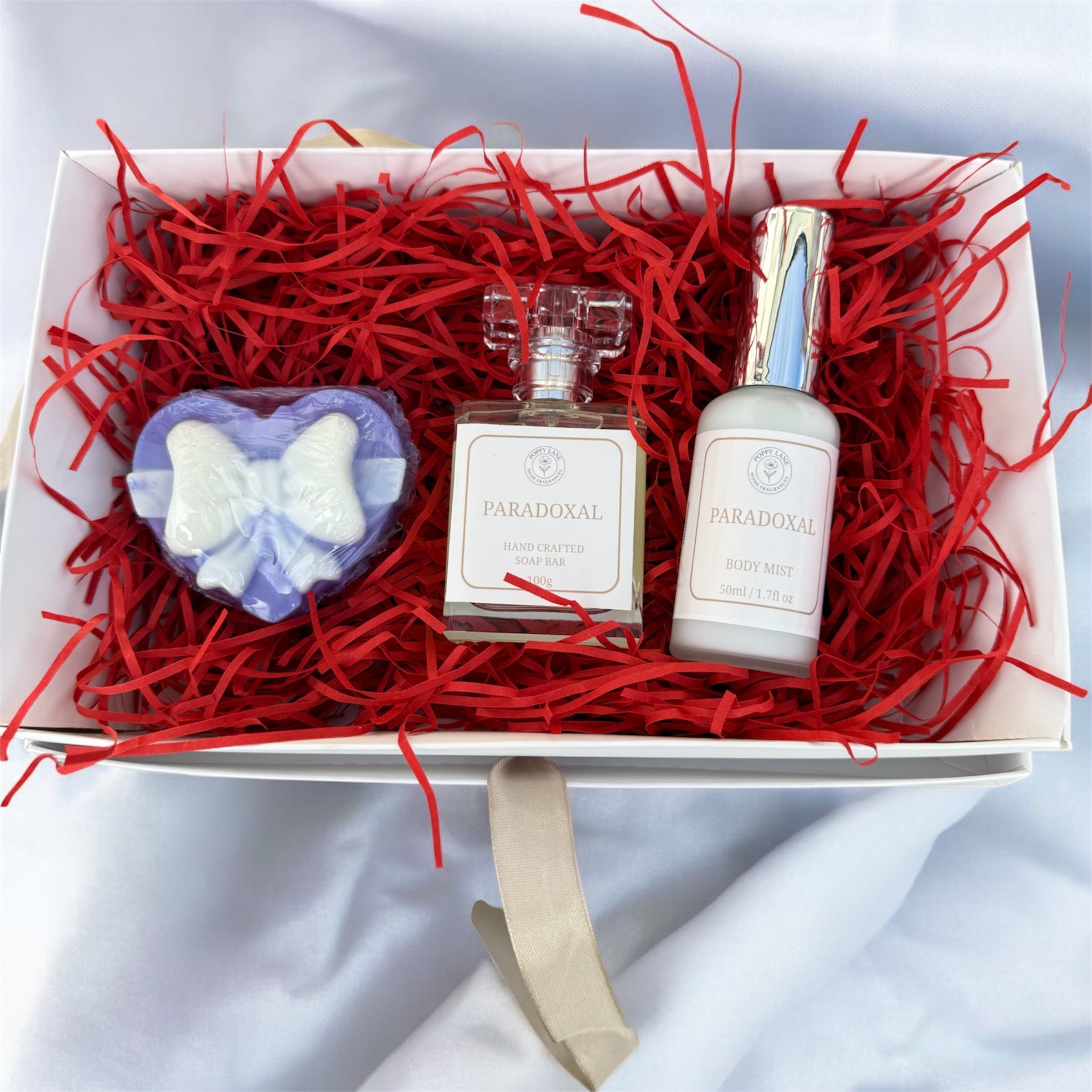Inspired Fragrance Set: 50ml EDP, 50ml Body Mist & Heart Shaped Soap”