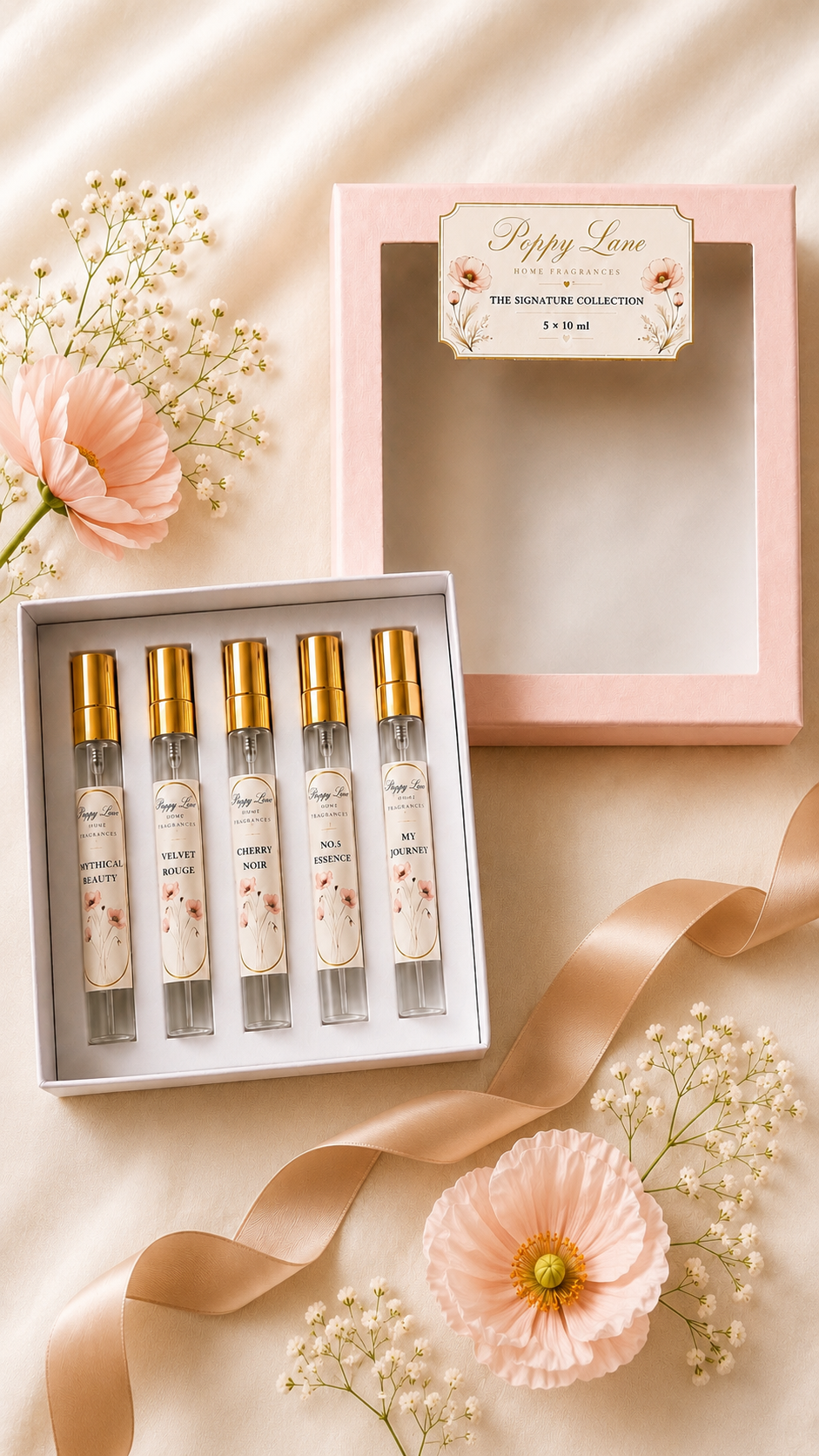 Poppy Lane Signature Collection – 5 x 10ml Luxury Fragrance Gift Set