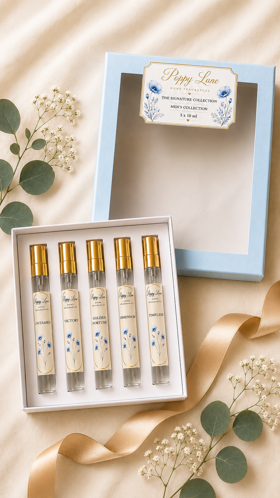 Poppy Lane Signature Collection – 5 x 10ml Luxury Fragrance Gift Set
