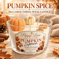 Poppy Lane 50cl Autumn Three-Wick Scented Candle – Pumpkin Spice or Autumn Nights